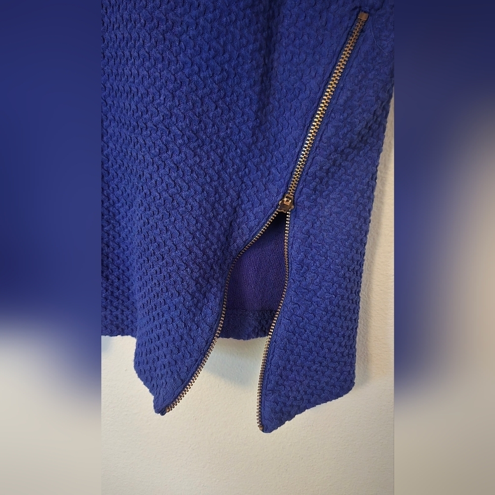 9-H15 x Anthropologie| Blue Textured Short Sleeve Top Size Large - Picture 6 of 9